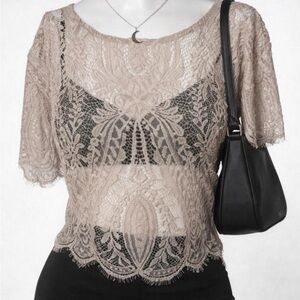Revamped Lace Blouse in Cream and Black